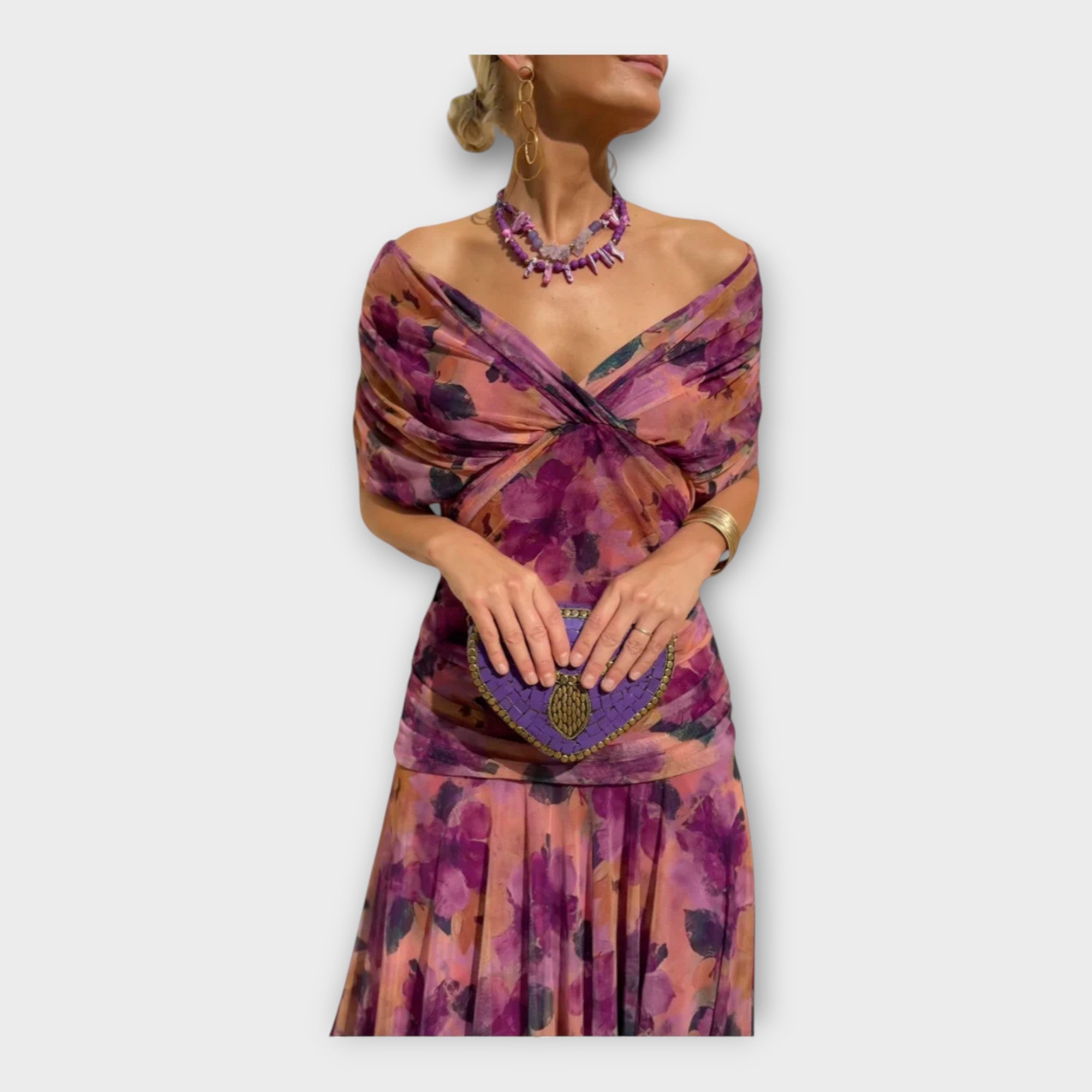 Airy Dress with Stunning Neckline