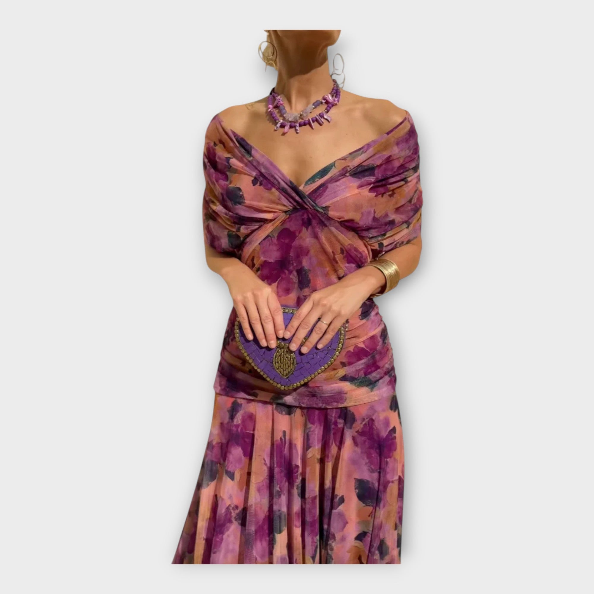 Airy Dress with Stunning Neckline