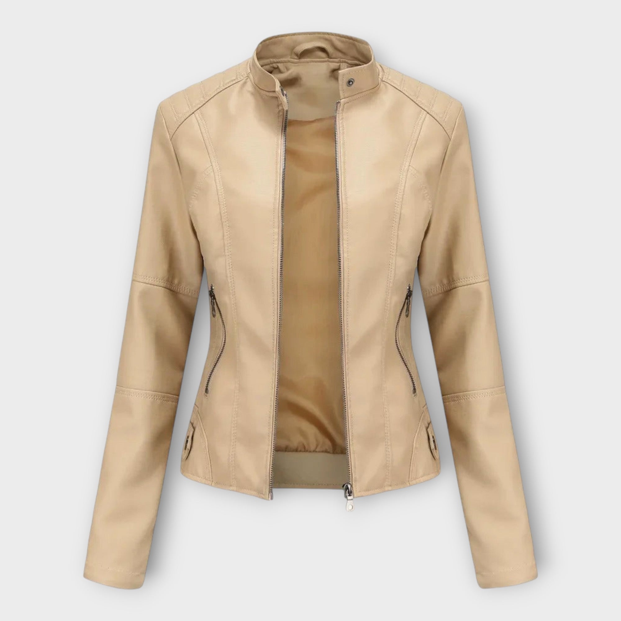 Leather Elegant Blazer with Modern Cut and Timeless Style