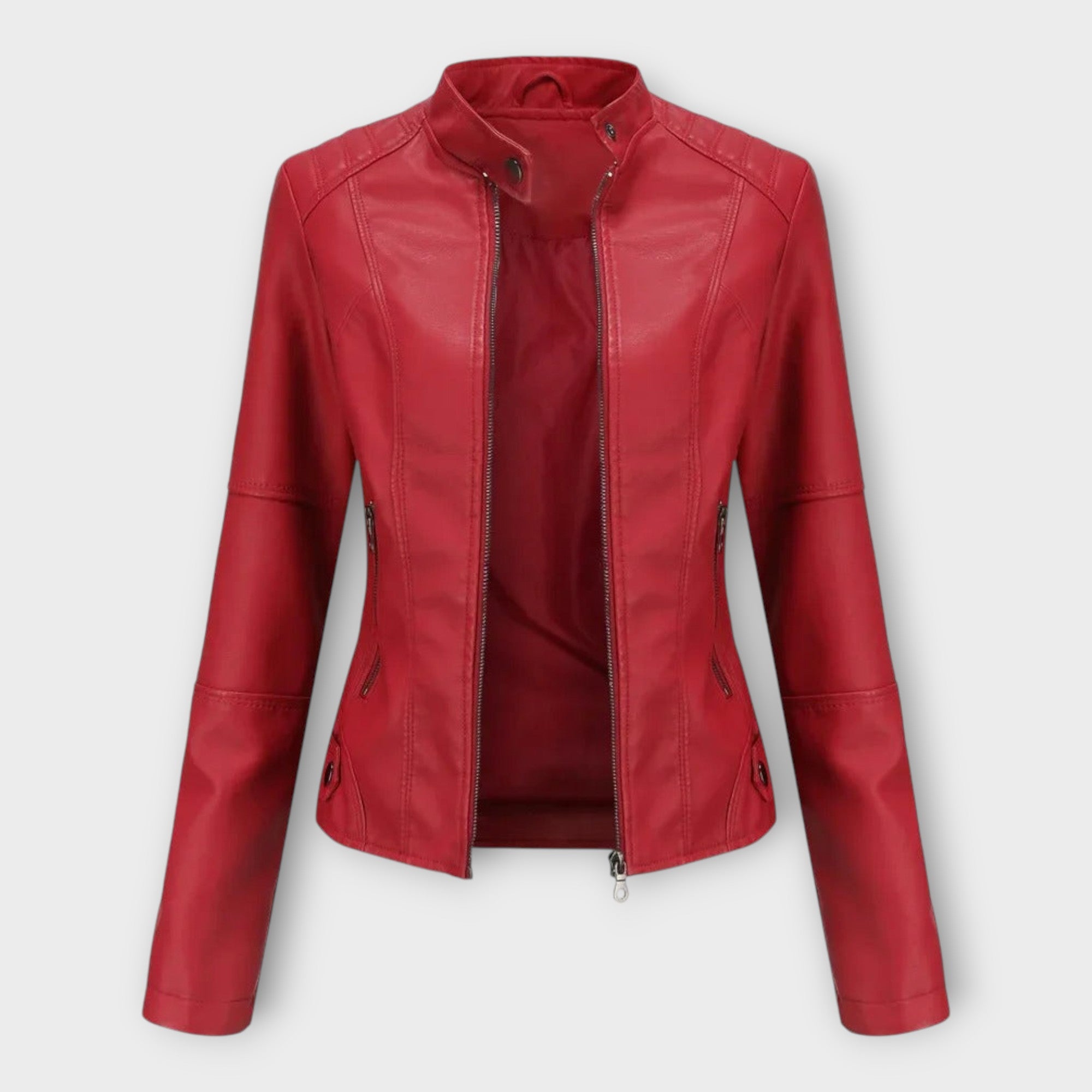 Leather Elegant Blazer with Modern Cut and Timeless Style