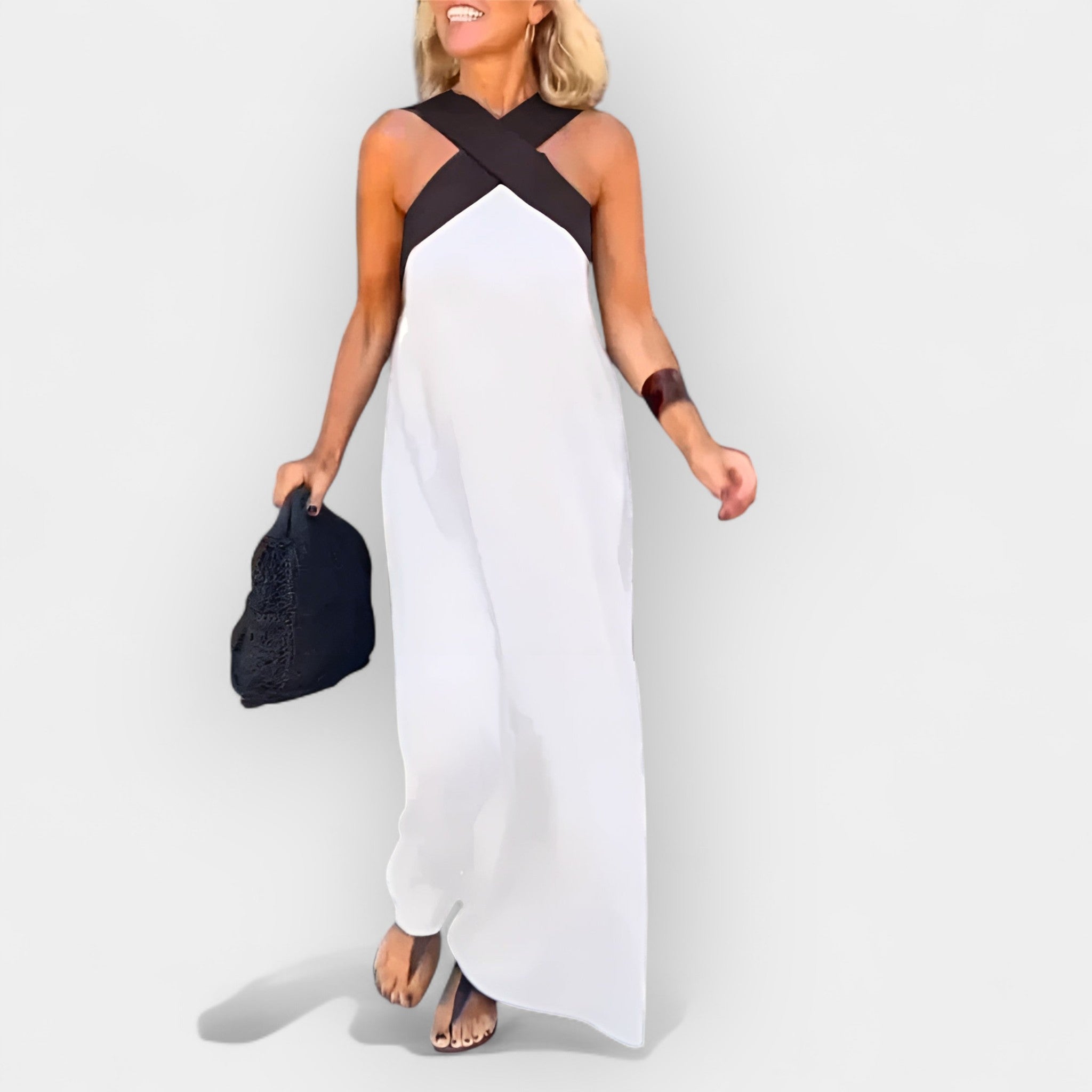 Airy Dress with Wrap Neckline
