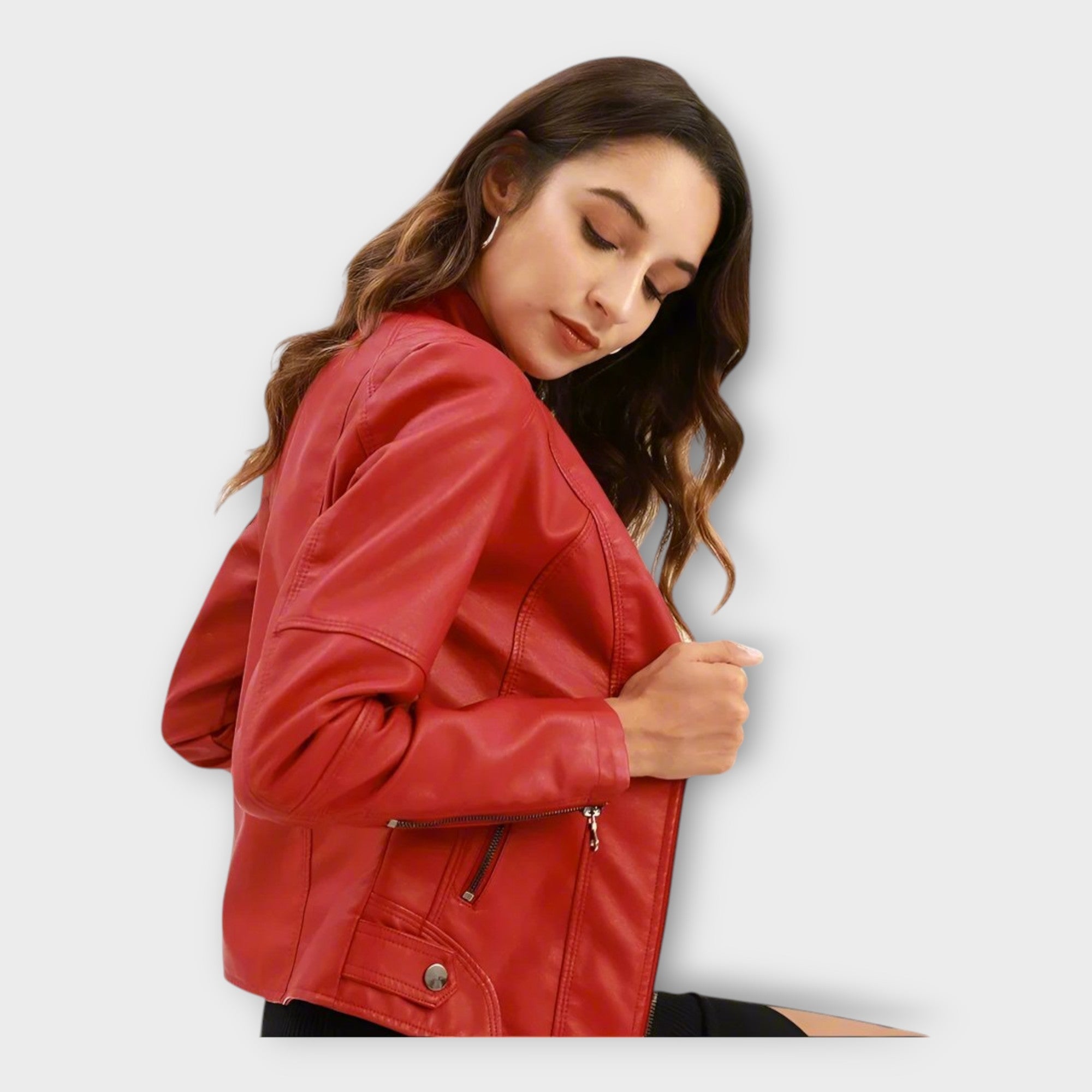 Leather Elegant Blazer with Modern Cut and Timeless Style