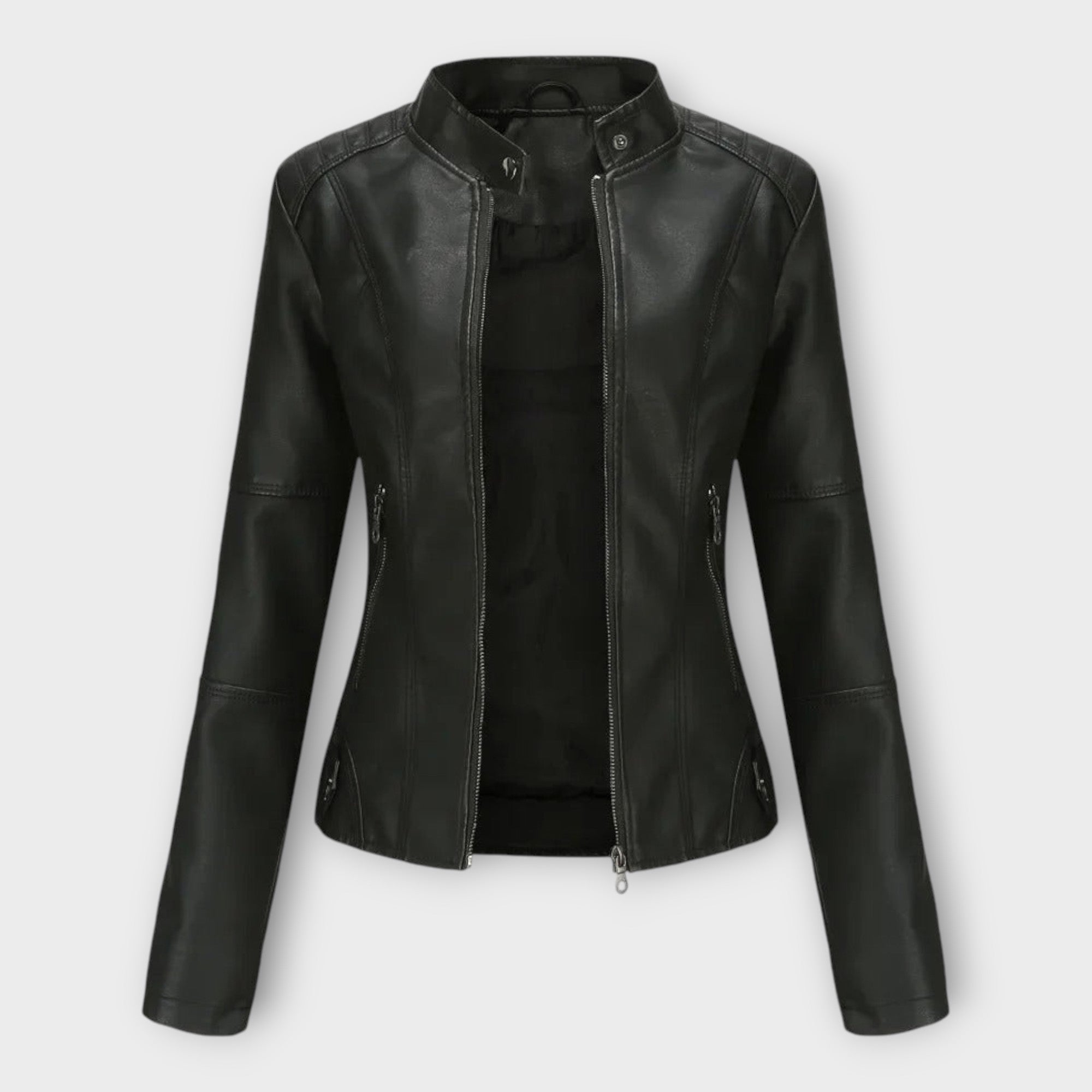 Leather Elegant Blazer with Modern Cut and Timeless Style