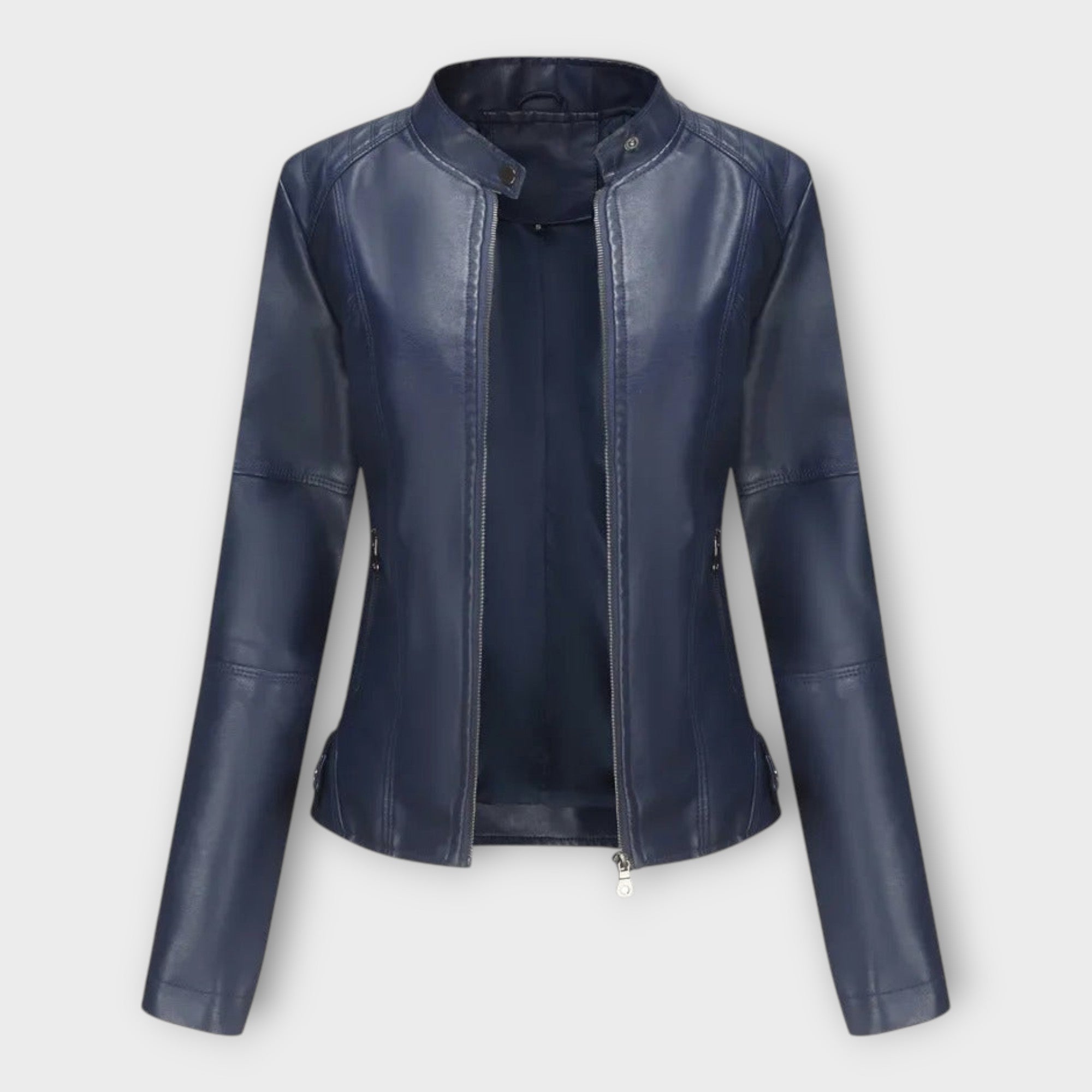 Leather Elegant Blazer with Modern Cut and Timeless Style