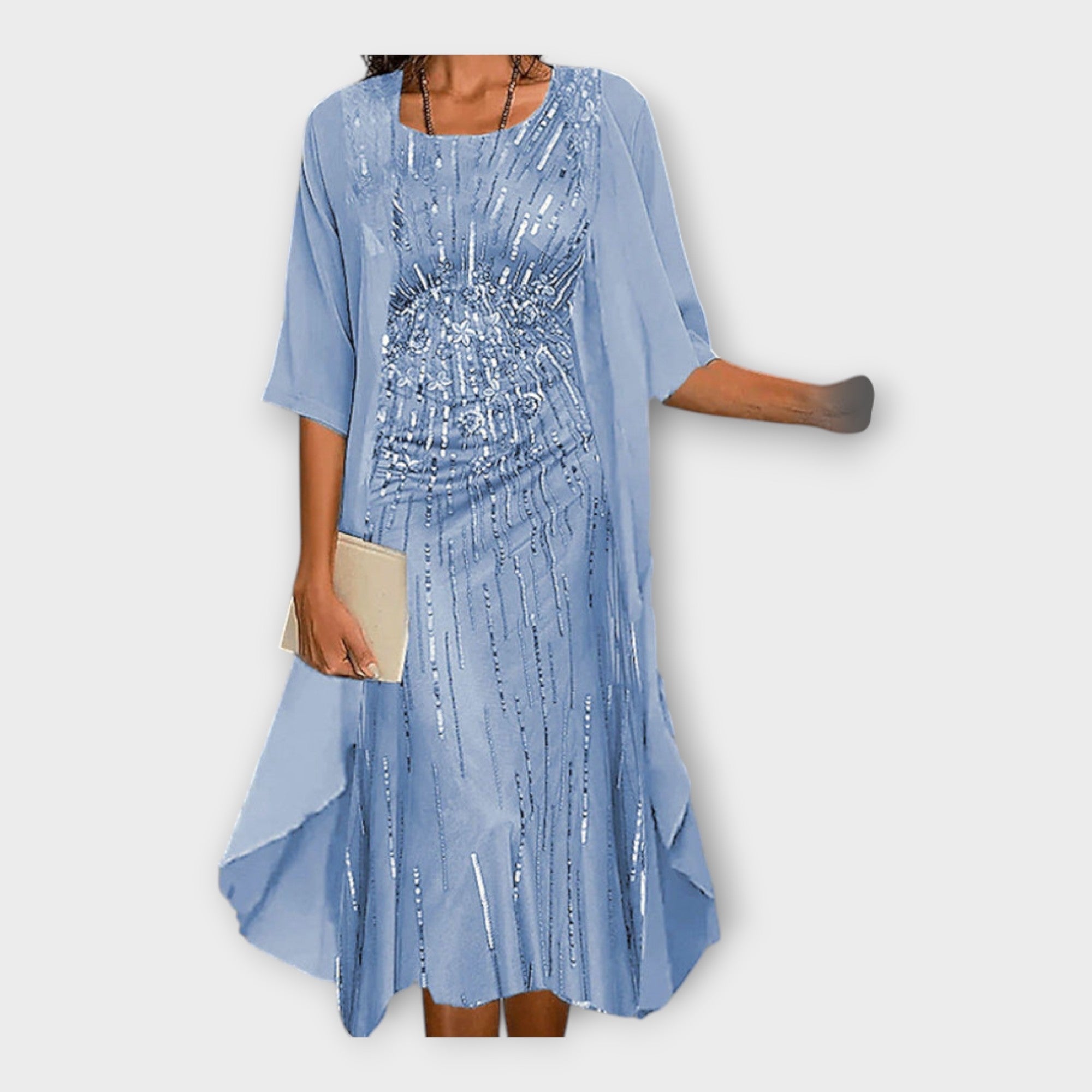 Airy Dress with Outer Jacket and Patterns